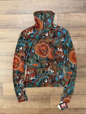 Y2K R Wear Rampage Clothing Co Size Medium Mesh Turtleneck Color Pucci Deadstock
